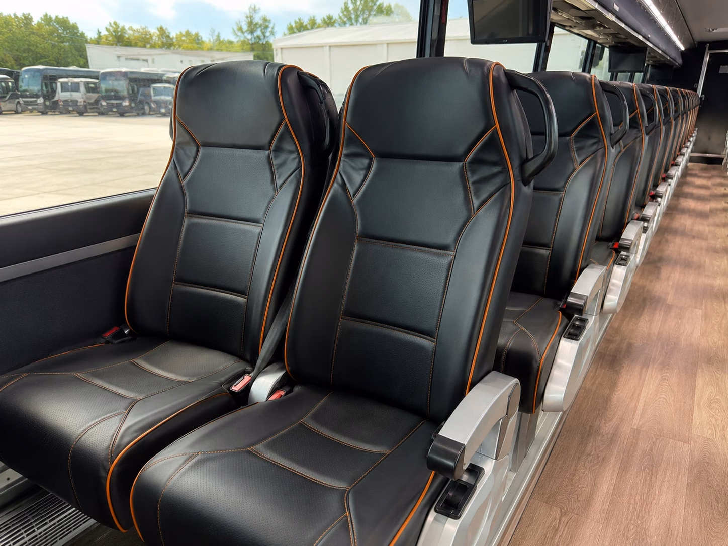 56 passenger charter bus inside